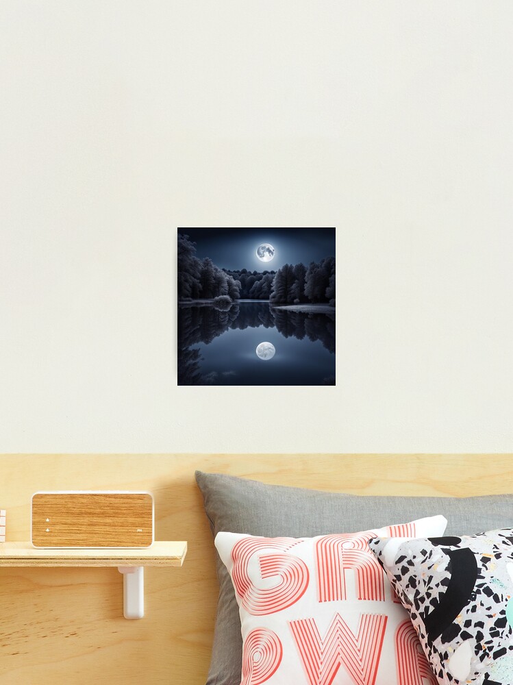 Thumbnail 2 of 3, Photographic Print, Lake in the Moonlight designed and sold by LenCarol.