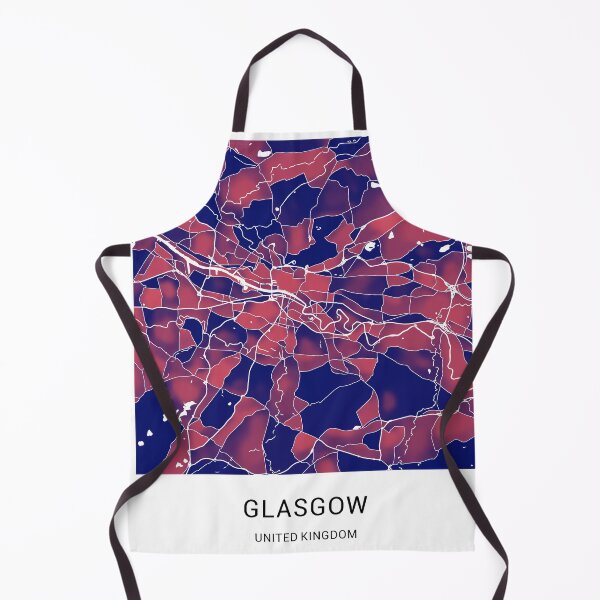 Item preview, Glasgow UK Named City Map - Red-Blue Duotone designed and sold by StylishStacks.