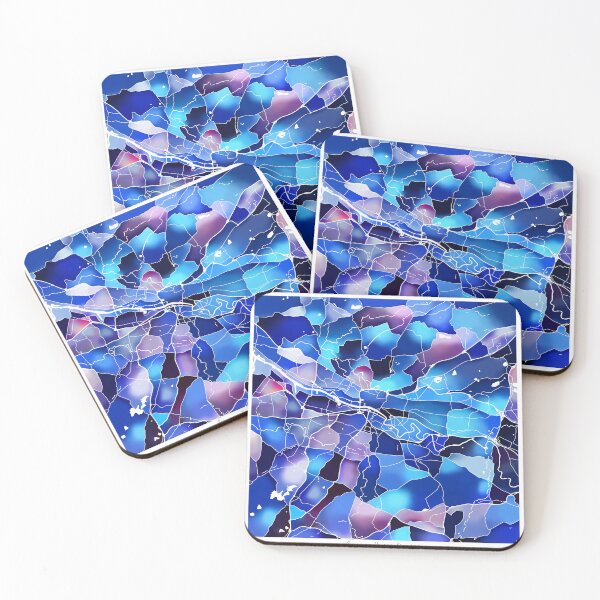 Item preview, Glasgow UK City Map - Marine Blue designed and sold by StylishStacks.