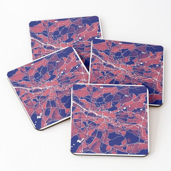 Item preview, Glasgow UK City Map - Red-Blue Duotone designed and sold by StylishStacks.