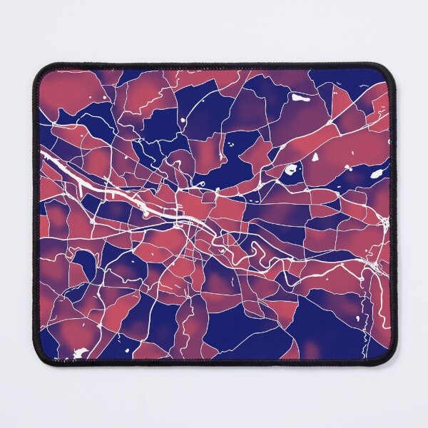 Item preview, Glasgow UK City Map - Red-Blue Duotone designed and sold by StylishStacks.