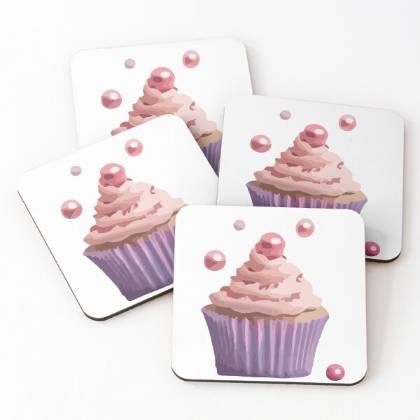 Item preview, Candy Coated Delight: Pink Sugar Balls Cupcake designed and sold by CrazySweets.