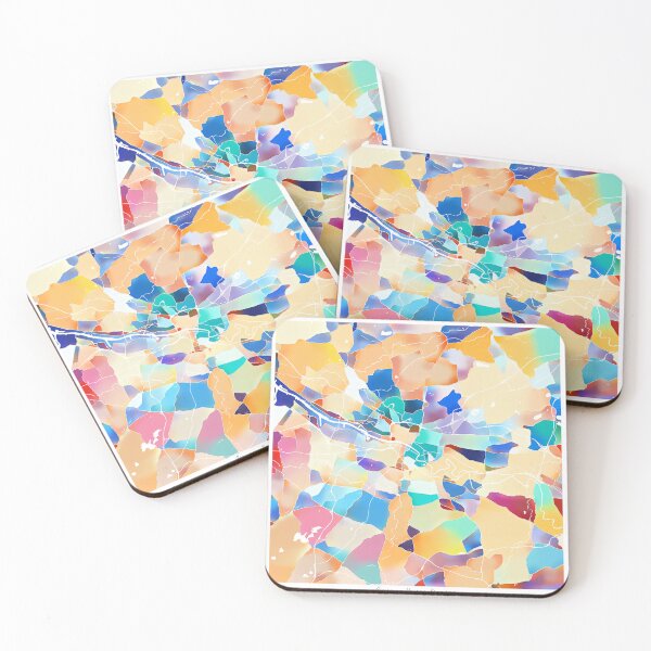 Item preview, Glasgow UK City Map - Tropical Rainbow Scheme designed and sold by StylishStacks.