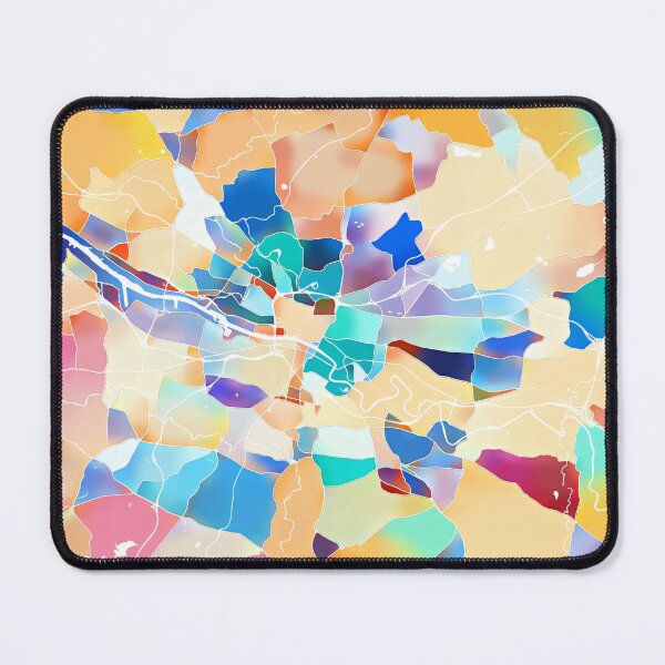 Item preview, Glasgow UK City Map - Tropical Rainbow Scheme designed and sold by StylishStacks.