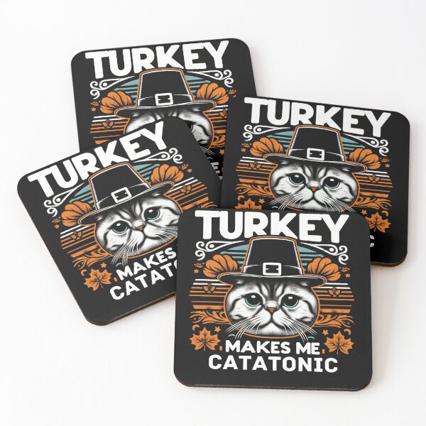 Item preview, funny thanksgiving Cat turkey makes me catatonic Meow designed and sold by SlocifieShop.