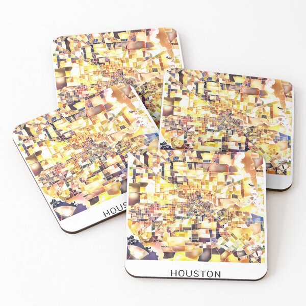 Item preview, Houston Texas Named City Map - Golden Yellow designed and sold by StylishStacks.