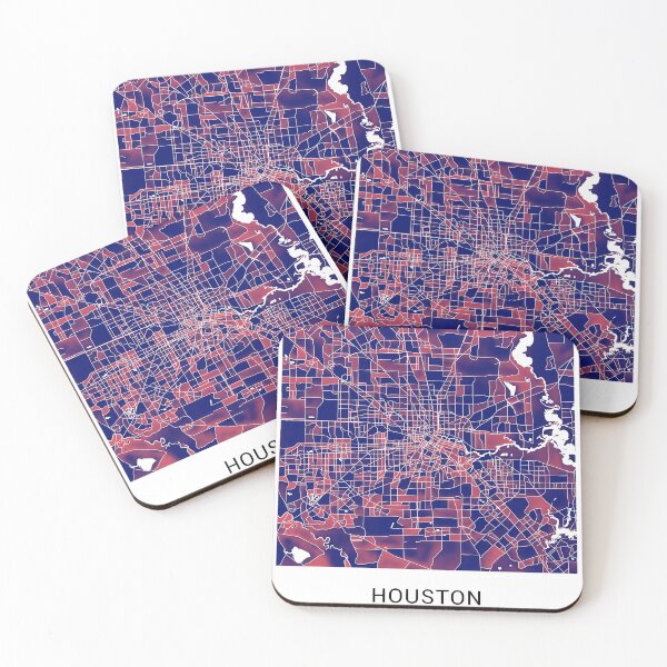 Item preview, Houston Texas Named City Map - Red-Blue Duotone designed and sold by StylishStacks.