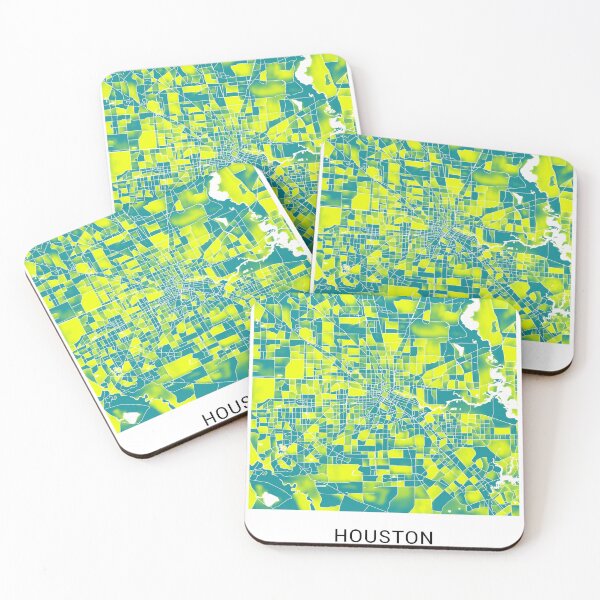 Item preview, Houston Texas Named City Map - Green-Yellow Duotone designed and sold by StylishStacks.