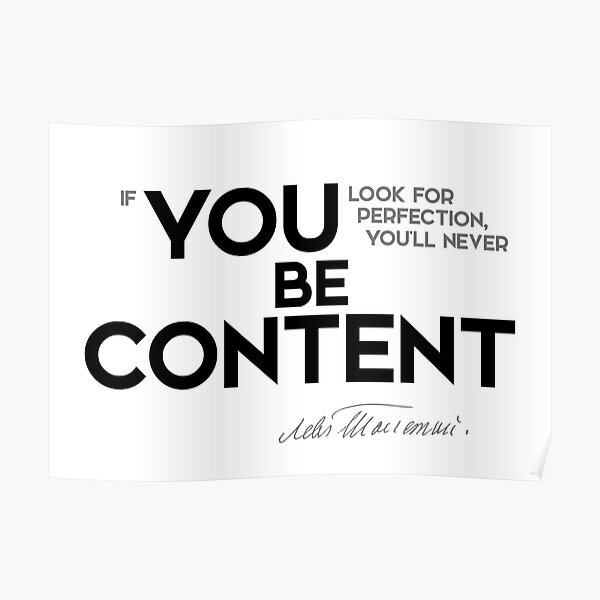 you be content - leo tolstoy Poster