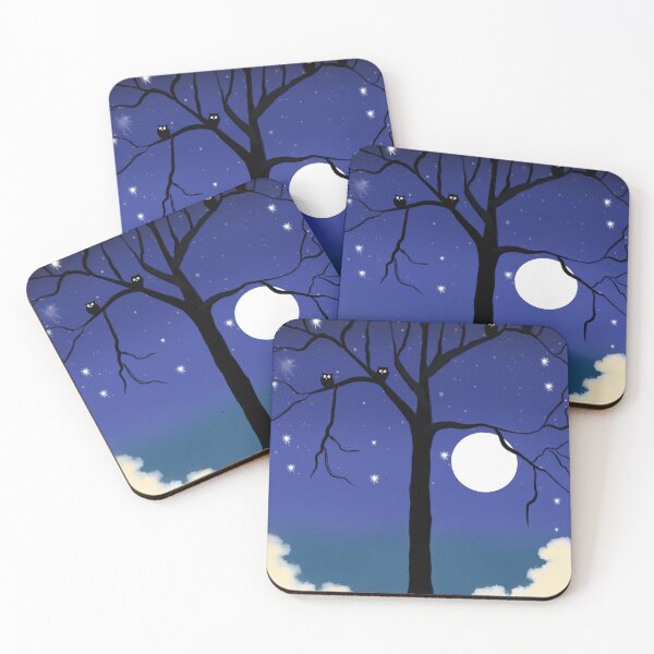 Item preview, Cute Elephants , baby elephant , starlit night with moon designed and sold by wrightsonarts.