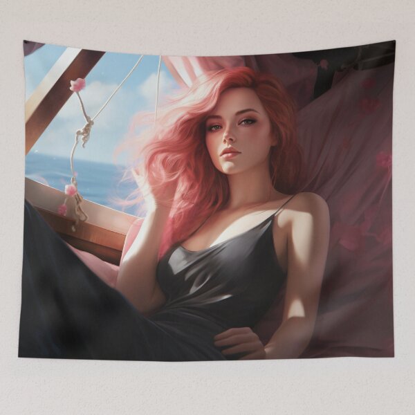 Item preview, Serene Voyage: The Pink-Haired Siren of the Sea designed and sold by oanaunciuleanu.