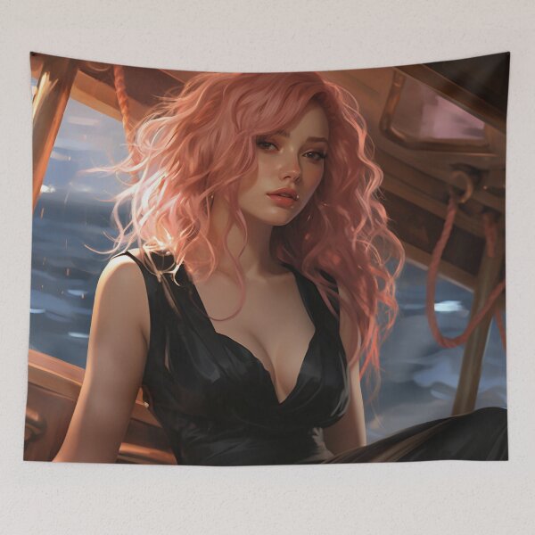 Item preview, Serene Voyage: The Pink-Haired Siren of the Sea designed and sold by oanaunciuleanu.