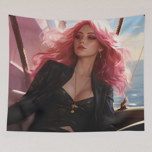 Item preview, Serene Voyage: The Pink-Haired Siren of the Sea designed and sold by oanaunciuleanu.