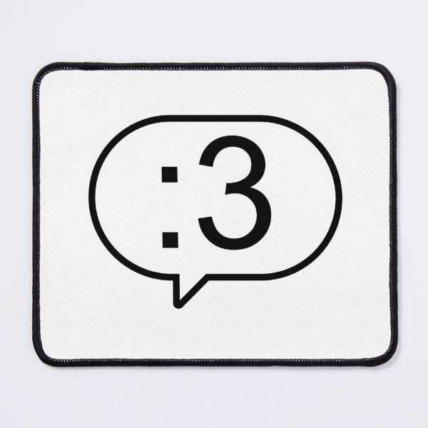 Item preview, Emoticon ":3" black bubble message designed and sold by Daikon.