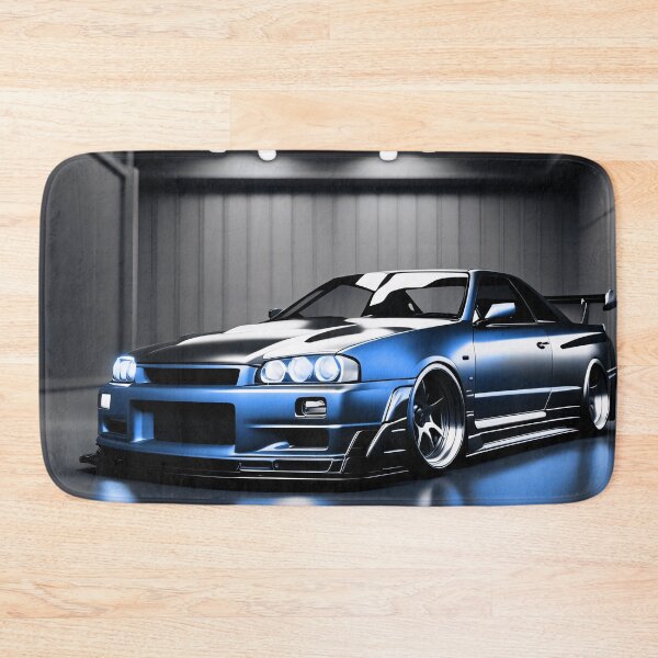 Artikelvorschau, Nissan Skyline GTR 34 Blau in Garage Poster Design zwei entworfen und verkauft von Salimgor Hangaround Music.