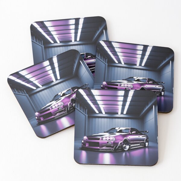 Item preview, Nissan Skyline GTR 34 Purple in Garage Poster Design two designed and sold by Salimgor Hangaround Music.
