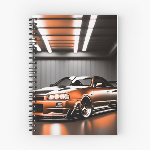 Item preview, Nissan Skyline GTR 34 Orange/Bronze in Garage Poster Design Two designed and sold by Salimgor Hangaround Music.
