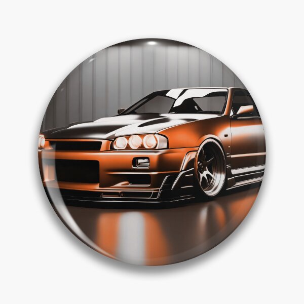 Item preview, Nissan Skyline GTR 34 Orange/Bronze in Garage Poster Design Two designed and sold by Salimgor Hangaround Music.