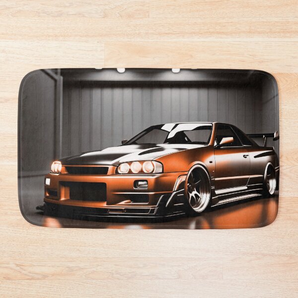 Artikelvorschau, Nissan Skyline GTR 34 Orange/Bronze in Garage Poster Design zwei entworfen und verkauft von Salimgor Hangaround Music.