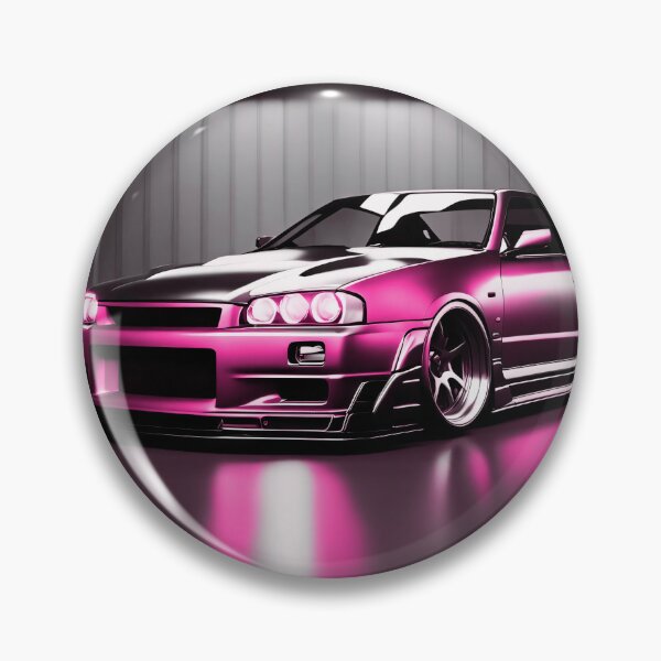 Item preview, Nissan Skyline GTR 34 Pink in Garage Poster Design two designed and sold by Salimgor Hangaround Music.