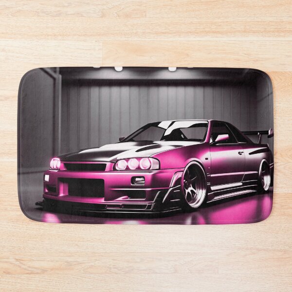 Artikelvorschau, Nissan Skyline GTR 34 Pink in Garage Poster Design zwei entworfen und verkauft von Salimgor Hangaround Music.