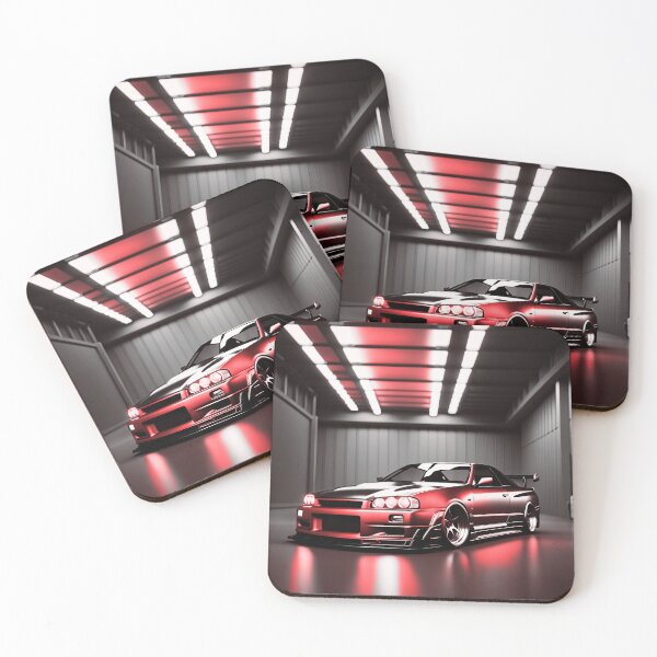 Item preview, Nissan Skyline GTR 34 Red in Garage Poster Design two designed and sold by Salimgor Hangaround Music.