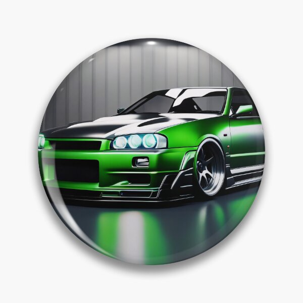 Item preview, Nissan Skyline GTR 34 Green in Garage Poster Design two designed and sold by Salimgor Hangaround Music.