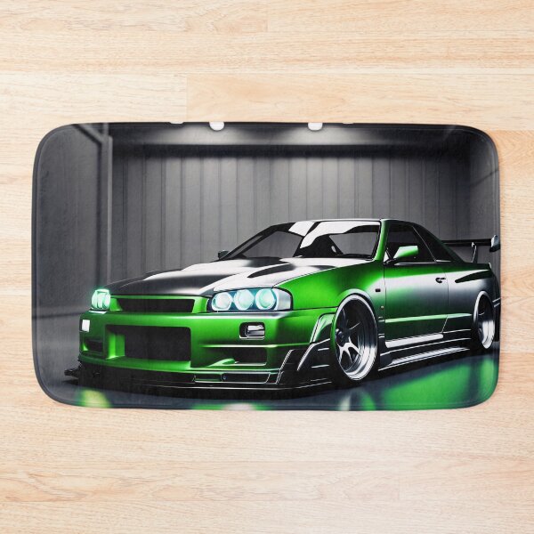Artikelvorschau, Nissan Skyline GTR 34 Grün in Garage Poster Design zwei entworfen und verkauft von Salimgor Hangaround Music.