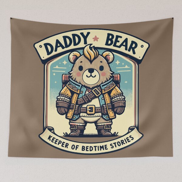 Item preview, Daddu Bear - Keeper of Bedtime Stories - Papa Bear - Gift for Dad designed and sold by InkCraftHouse.