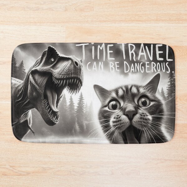 Item preview, Cat selfie with dinosaur Time Travel designed and sold by TomFrontierArt.