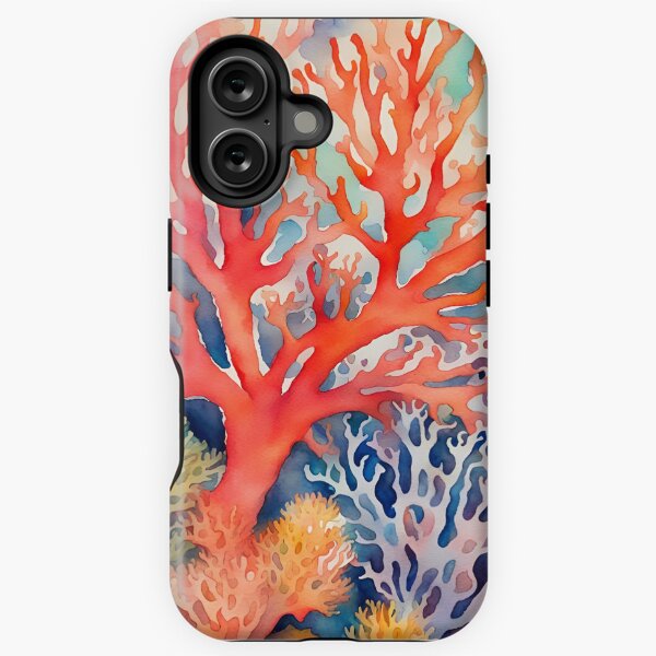 Vista previa del artículo con la obra «Hermosa escena de acuarela de Coral en el fondo del océano», diseñado y vendido por SirenSeventyOne.