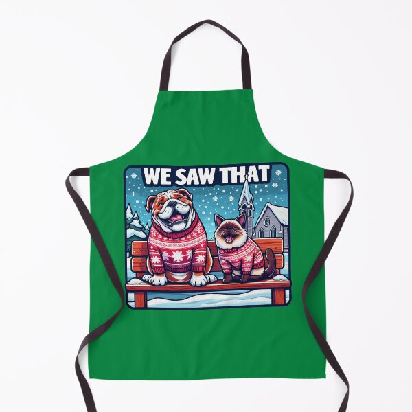 Item preview, We Saw That meme Bulldog Siamese Cat Ugly Christmas Sweater Church Snowing designed and sold by plushism.