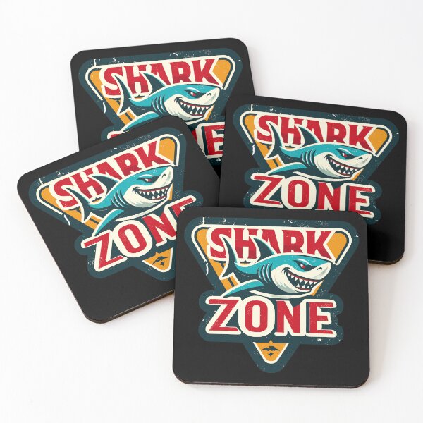Item preview, Funny Retro Shark Zone Warning designed and sold by TomFrontierArt.