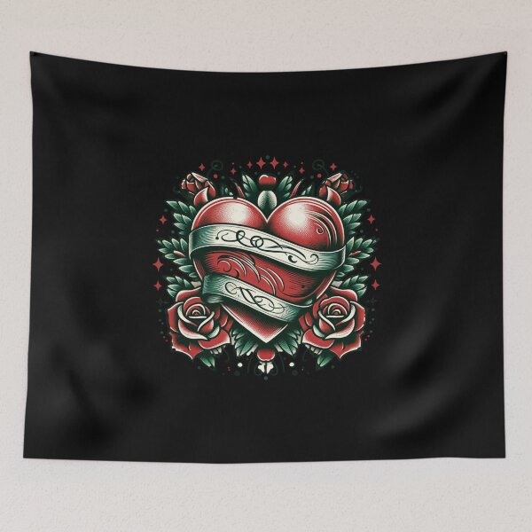 Item preview, "Sacred Heart Traditional Tattoo" designed and sold by ChromaticBlend.