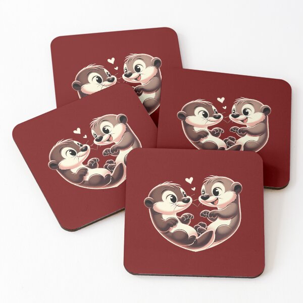 Item preview, Loving Otters - Gentle Valentine's Day Illustration designed and sold by Veteme.