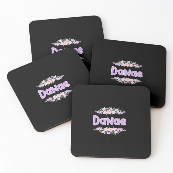 Item preview, Purple Flower Danae Name Label (Black) designed and sold by NormadWorld.