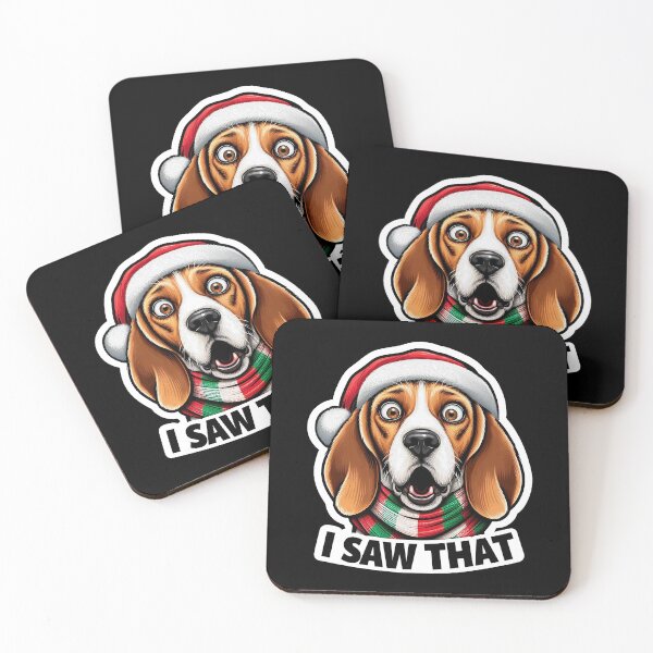 Item preview, I Saw That meme Beagle Dog Happy Holidays Christmas Hat designed and sold by plushism.