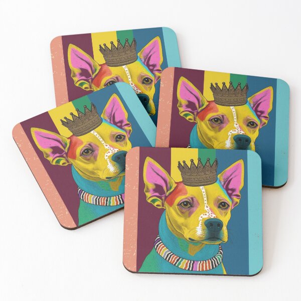 Item preview, Regal Canine Majesty: Pop Art Dog with Crown designed and sold by luxePprints.