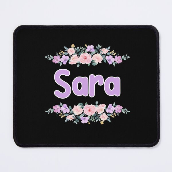 Item preview, Purple Flower Sara Name Label (Black) designed and sold by NormadWorld.