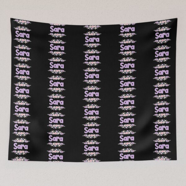 Item preview, Purple Flower Sara Name Label (Black) designed and sold by NormadWorld.