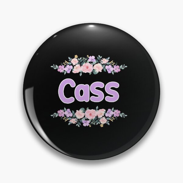 Item preview, Purple Flower Cass Name Label (Black) designed and sold by NormadWorld.