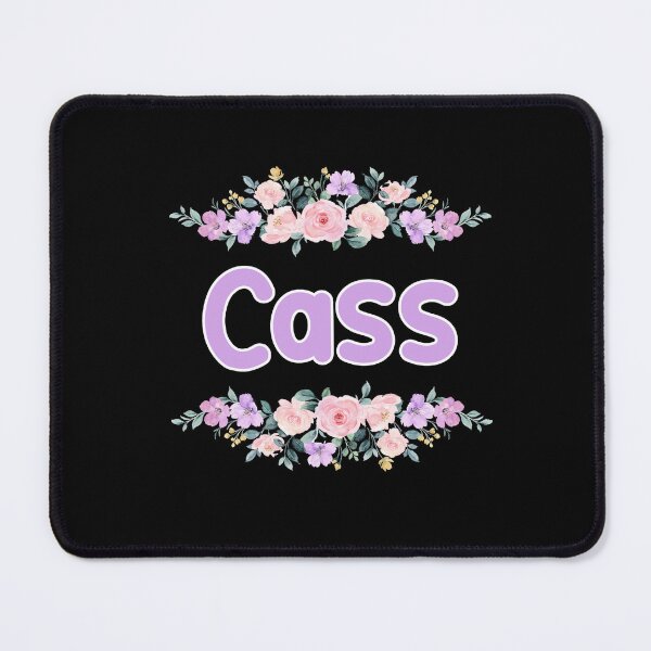 Item preview, Purple Flower Cass Name Label (Black) designed and sold by NormadWorld.