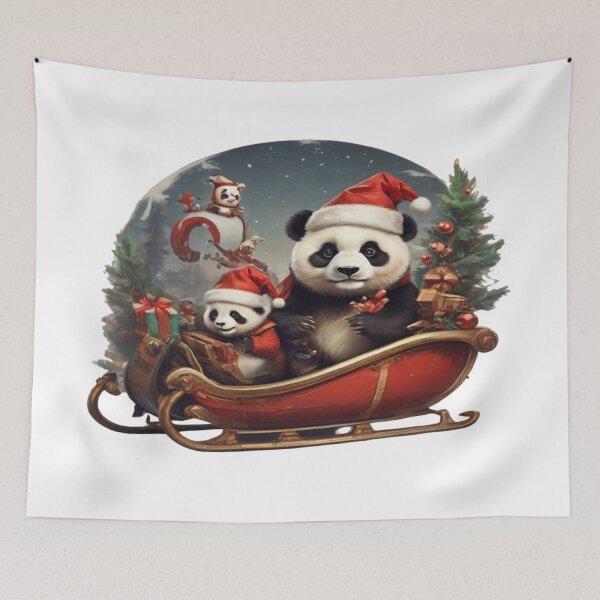 Item preview, Icy Adventure: The Panda on a Festive Sleigh designed and sold by EstiloPrint.