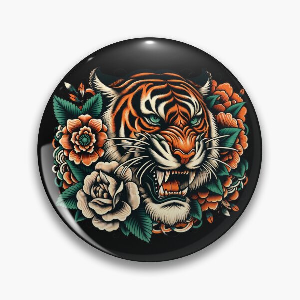 Item preview, Tiger's Roar Amidst Floral Majesty designed and sold by ChromaticBlend.