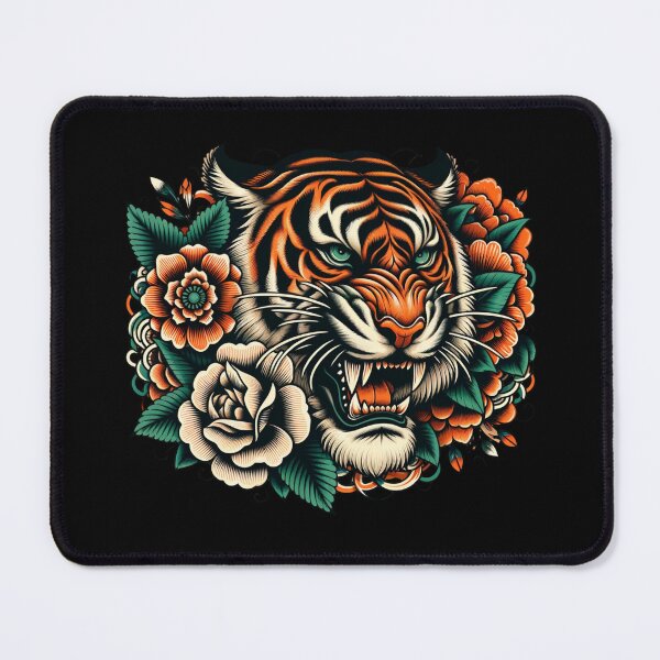 Item preview, Tiger's Roar Amidst Floral Majesty designed and sold by ChromaticBlend.
