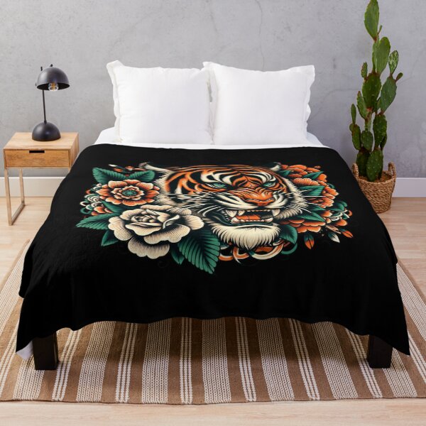 Item preview, Tiger's Roar Amidst Floral Majesty designed and sold by ChromaticBlend.