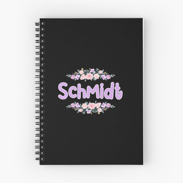 Item preview, Etiqueta con nombre Schmidt de flor morada (negra) designed and sold by NormadWorld.