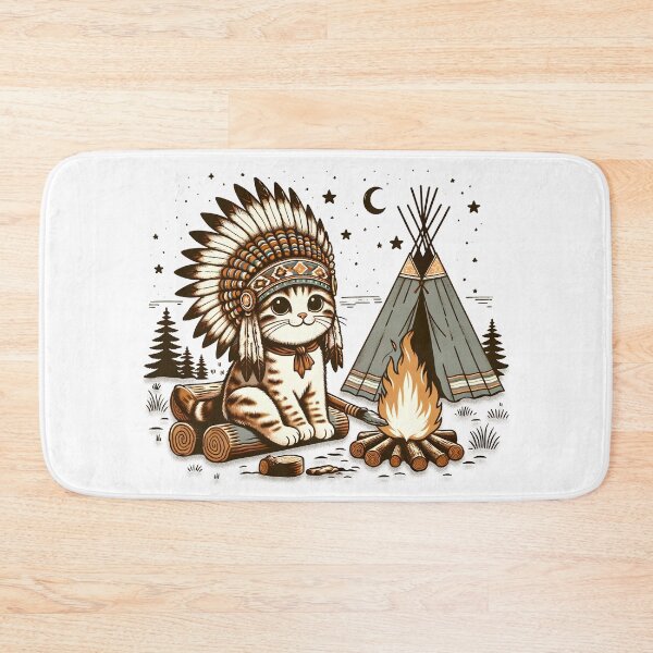 Item preview, Native Cat Chief Camping At Night designed and sold by İlker Berk Ergan.