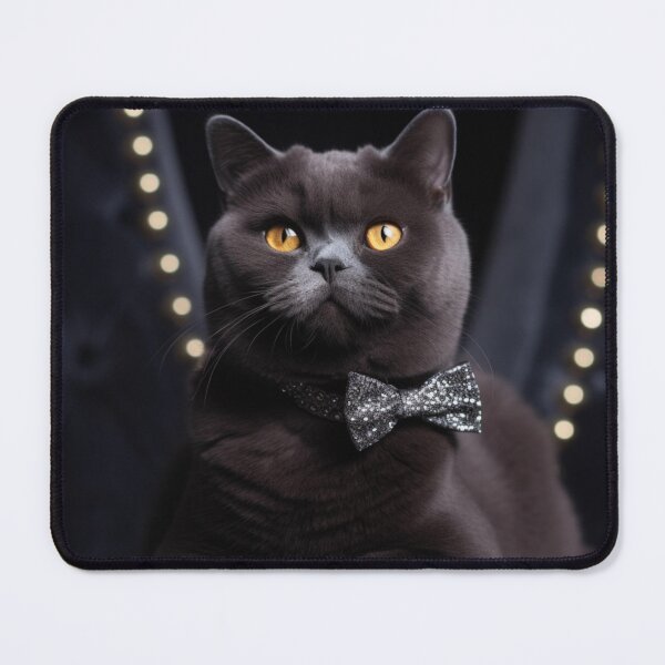 Item preview, Elegant Black British Shorthair Cat designed and sold by Nocturne Paws.