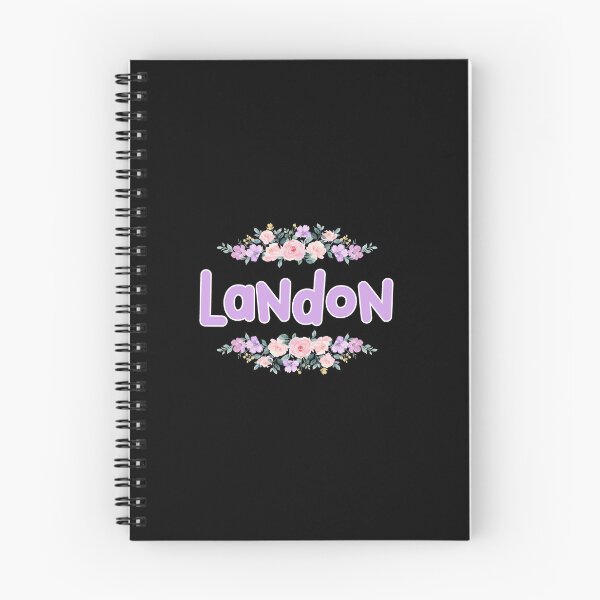 Item preview, Purple Flower Landon Name Label (Black) designed and sold by NormadWorld.